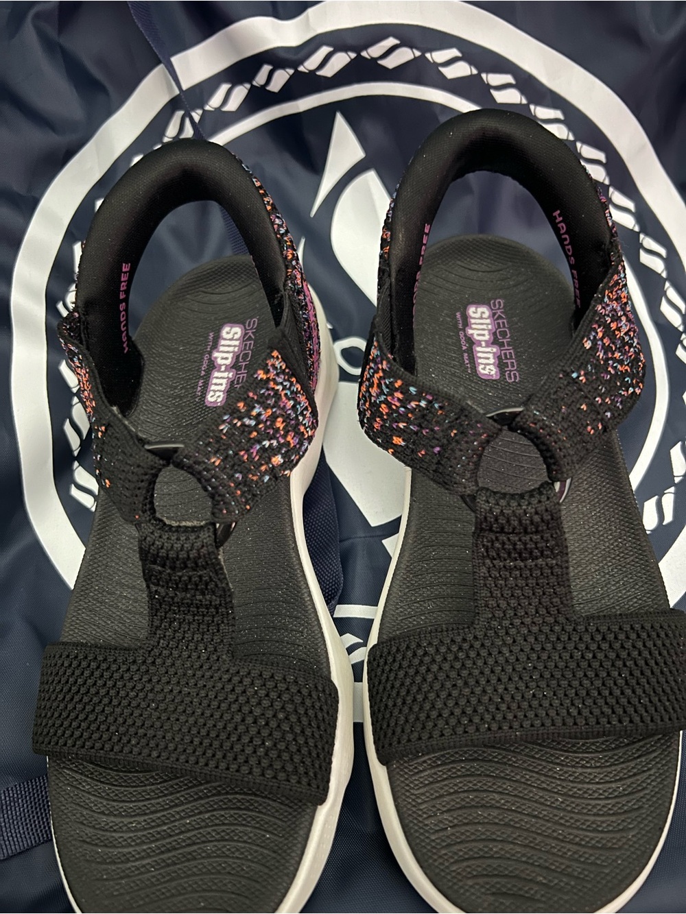 Skechers Women's GO WALK Slip-ins Sandals with Multicolor Accent with backpack